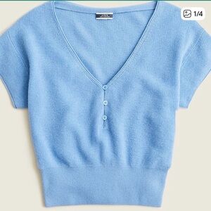 J.Crew Featherweight V Neck Cashmere Tee Shirt, size L, NWT